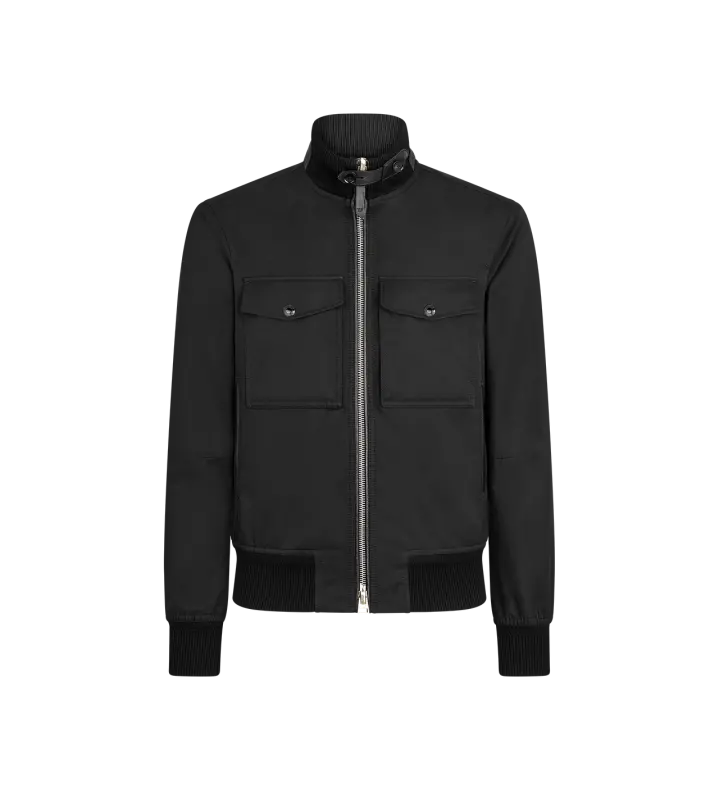 COTTON SILK TWILL BOMBER BLACK online